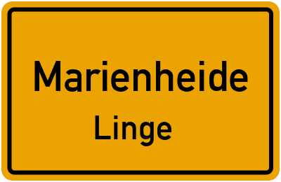Ortsschild Marienheide Linge