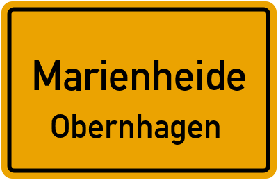 Ortsschild Marienheide Obernhagen