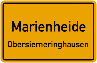 Ortsschild Marienheide Obersiemeringhausen
