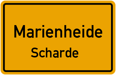 Ortsschild Marienheide Scharde