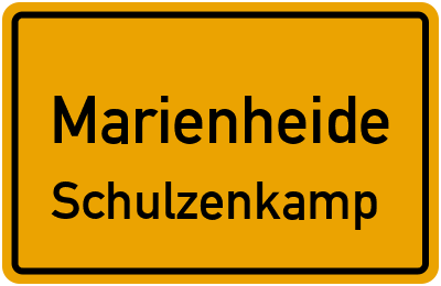 Ortsschild Marienheide Schulzenkamp