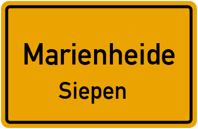 Ortsschild Marienheide Siepen
