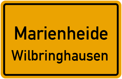 Ortsschild Marienheide Wilbringhausen