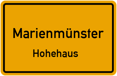 Ortsschild Marienmünster Hohehaus