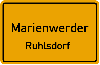 Straßenverzeichnis Marienwerder Ruhlsdorf