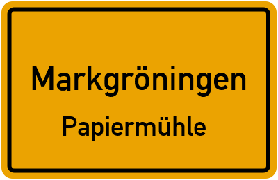 Straßenverzeichnis Markgröningen Papiermühle
