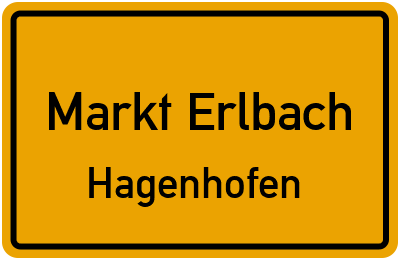 Ortsschild Markt Erlbach Hagenhofen