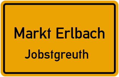 Ortsschild Markt Erlbach Jobstgreuth