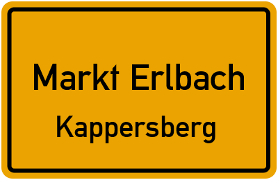 Ortsschild Markt Erlbach Kappersberg