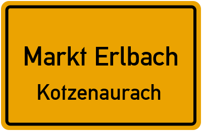 Ortsschild Markt Erlbach Kotzenaurach