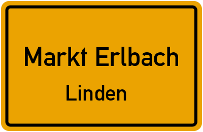 Ortsschild Markt Erlbach Linden