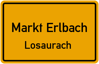 Ortsschild Markt Erlbach Losaurach