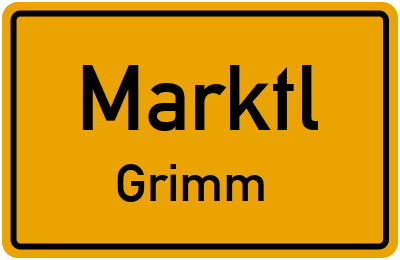 Ortsschild Marktl Grimm
