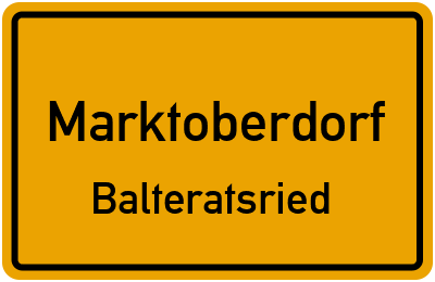 Straßenverzeichnis Marktoberdorf Balteratsried
