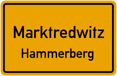 Ortsschild Marktredwitz Hammerberg