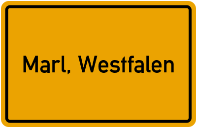 Ortsschild von Stadt Marl, Westfalen in Nordrhein-Westfalen