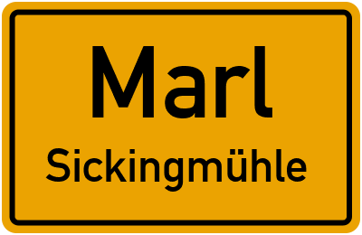 Ortsschild Marl Sickingmühle