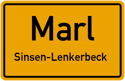Ortsschild Marl Sinsen-Lenkerbeck