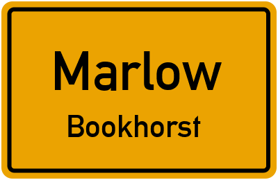 Ortsschild Marlow Bookhorst