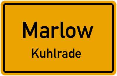 Ortsschild Marlow Kuhlrade