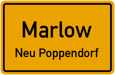 Ortsschild Marlow Neu Poppendorf