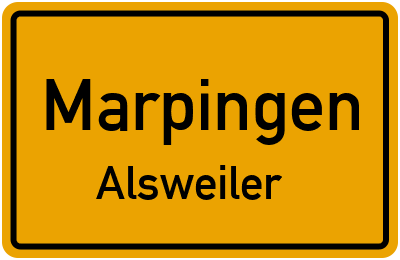 Ortsschild Marpingen Alsweiler