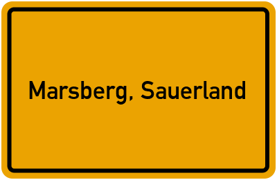 Ortsschild von Stadt Marsberg, Sauerland in Nordrhein-Westfalen