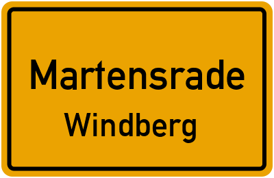 Straßenverzeichnis Martensrade Windberg