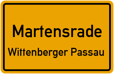 Straßenverzeichnis Martensrade Wittenberger Passau