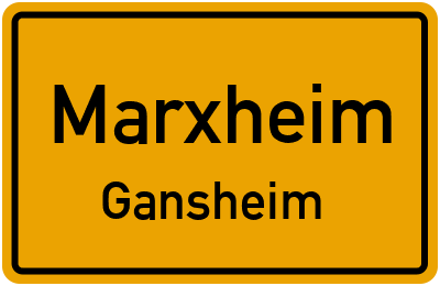 Ortsschild Marxheim Gansheim