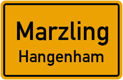 Ortsschild Marzling Hangenham