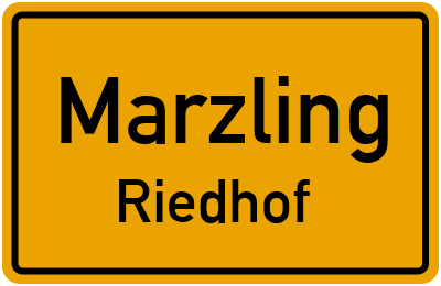 Ortsschild Marzling Riedhof