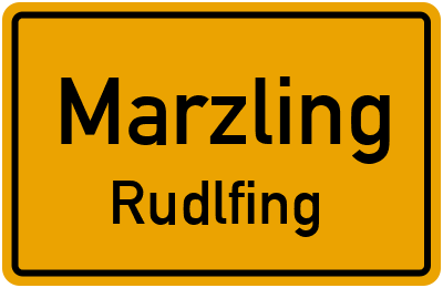 Ortsschild Marzling Rudlfing