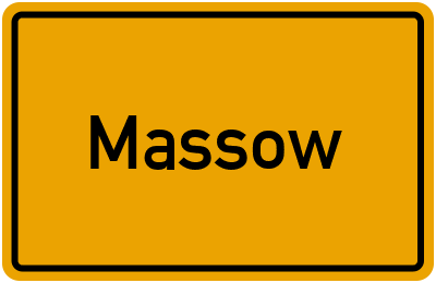 Ortsschild von Massow in Mecklenburg-Vorpommern