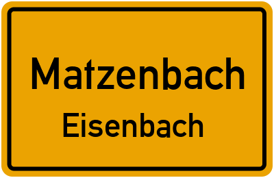 Straßenverzeichnis Matzenbach Eisenbach