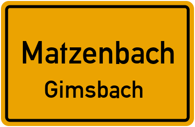 Straßenverzeichnis Matzenbach Gimsbach