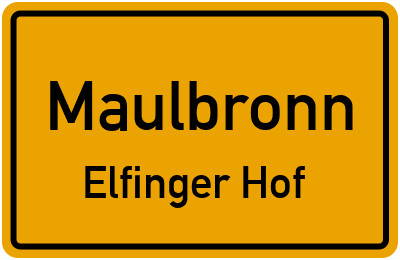 Straßenverzeichnis Maulbronn Elfinger Hof
