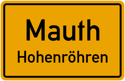 Straßenverzeichnis Mauth Hohenröhren
