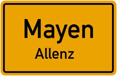 Straßenverzeichnis Mayen Allenz