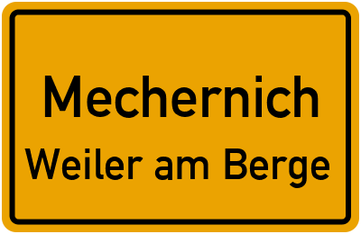 Ortsschild Mechernich Weiler am Berge