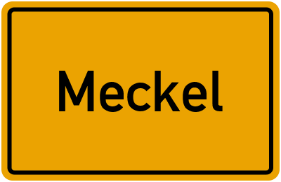 Ortsschild von Gemeinde Meckel in Rheinland-Pfalz