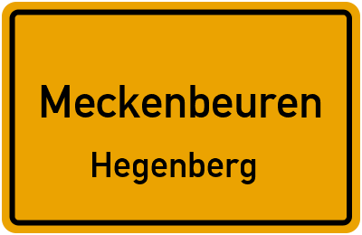 Ortsschild Meckenbeuren Hegenberg