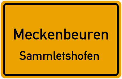 Ortsschild Meckenbeuren Sammletshofen