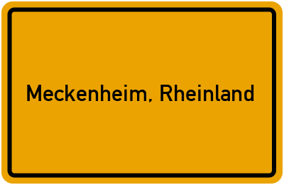 Ortsschild von Stadt Meckenheim, Rheinland in Nordrhein-Westfalen