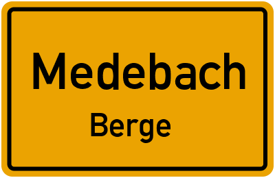 Straßenverzeichnis Medebach Berge