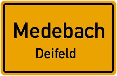 Ortsschild Medebach Deifeld