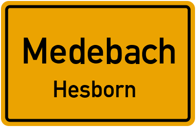 Straßenverzeichnis Medebach Hesborn