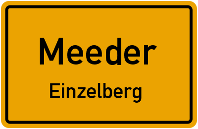Ortsschild Meeder Einzelberg