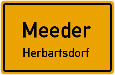 Ortsschild Meeder Herbartsdorf