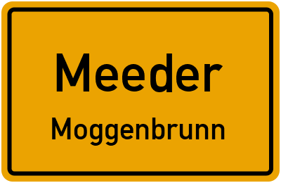 Ortsschild Meeder Moggenbrunn